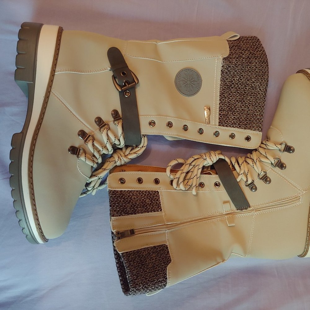 Nubuck and Sweater Winter Boots